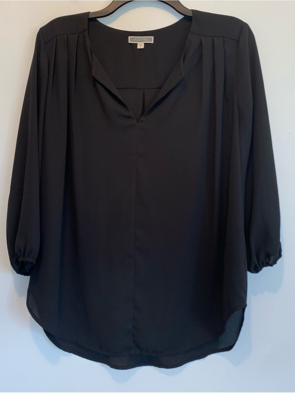 Pleione Career Black Tunic Blouse Lightweight Medium